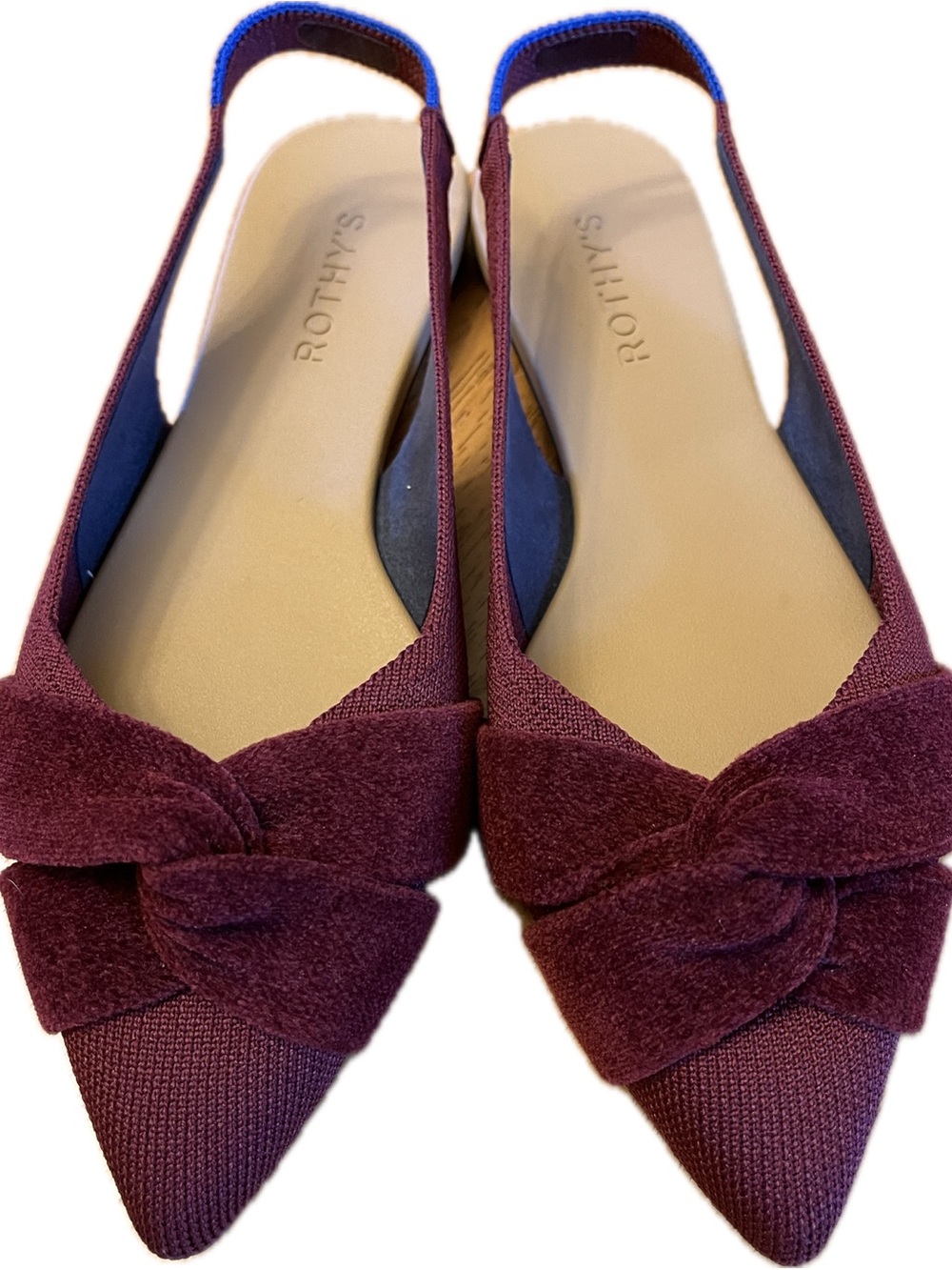Rothy’s The Twist Point Slingback Flats Women’s Size 9 Cabernet 419-003